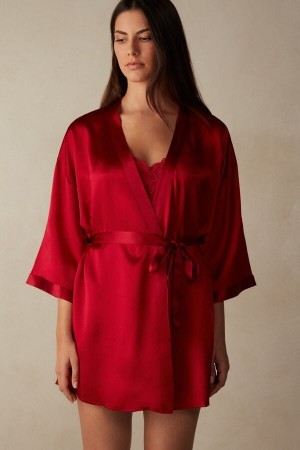 Intimissimi Silk Kimono Rood | YNLVQ29042